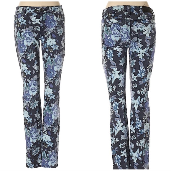else Denim - 3/$25 Else Blue Floral Print Skinny Jeans 27